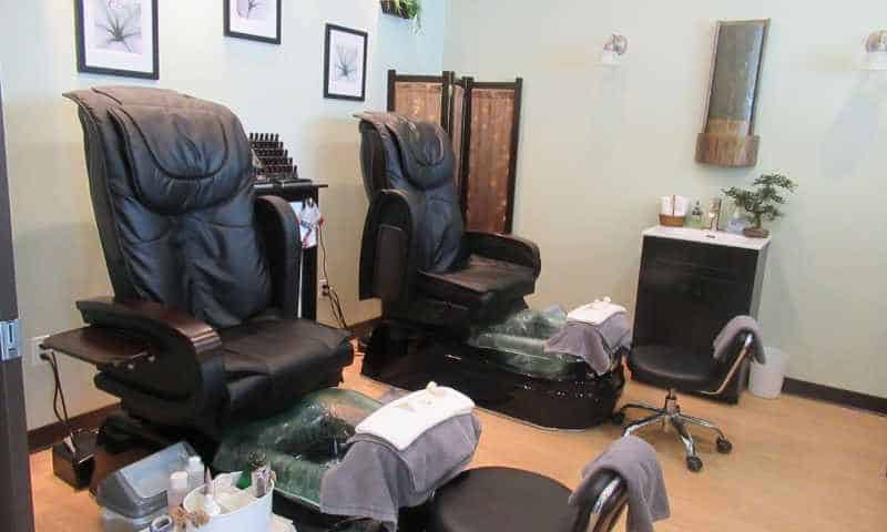 Interior photo of pedicure stations